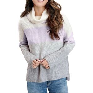 NWOT Splendid Funnel Colorblock Cowl Neck Wool Blend Oversized Jumper Sweater